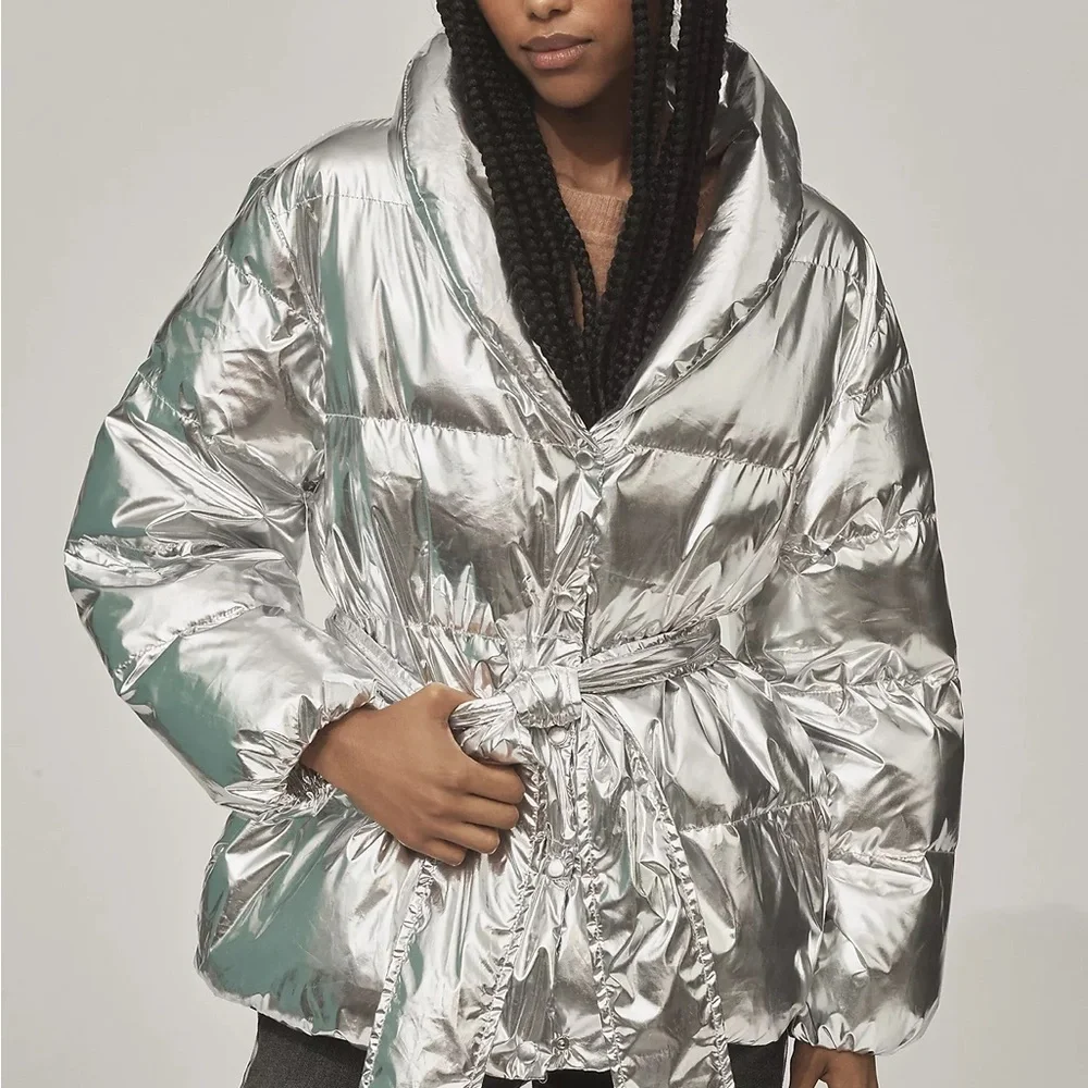 Endless Rose Metallic Puffer Coat Size S New Without Tags Size S